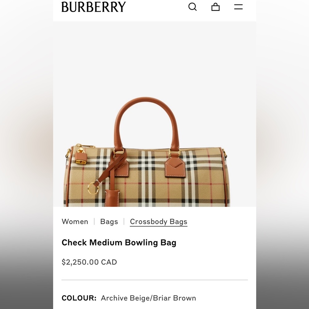 BURBERRY MEDIUM BOWLING BAG